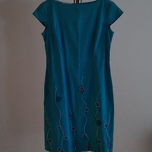 Turquoise Evan-Picone Sheath Dress